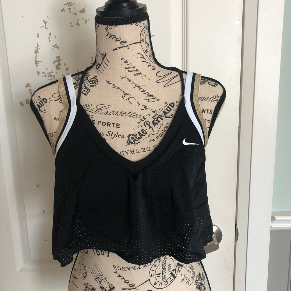 Nike sports bra with gold detailing